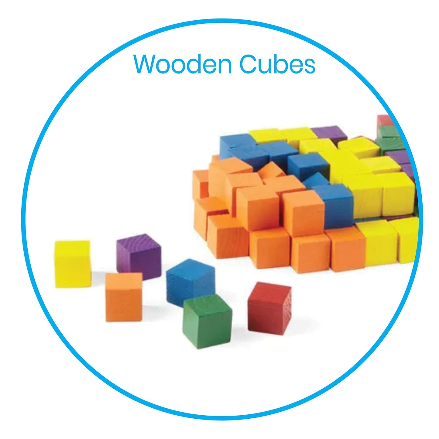 hand2mind Wood Blocks, Counting Cubes for Kids Math, 1 Inch Blocks for Preschool Crafts, Early Math Manipulatives for Preschool, Classroom Supplies