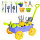 Dimple Blue Garden Wagon & Tools Toy Set, 15 Pc Kids Gardening Play Set