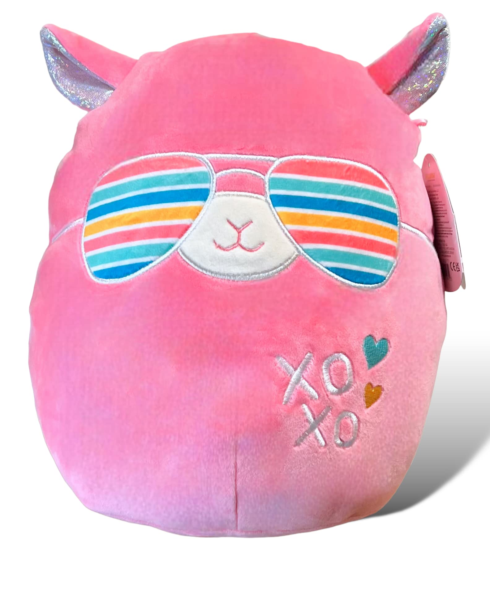Squishmallows Official Kellytoy 11 Inch Pavlo LlamaHot Pink Llama with Aviator Glasses and XOXO On Belly Plush - 2023 Valentine’s Squad Stuffed Animal