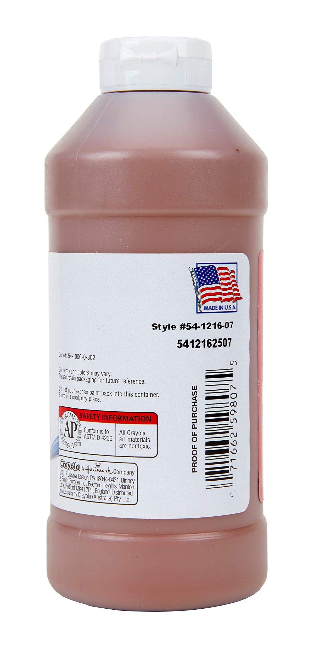 Crayola Premier Tempera Paint, Brown, One 16 Oz. Bottle (CYO541216007)