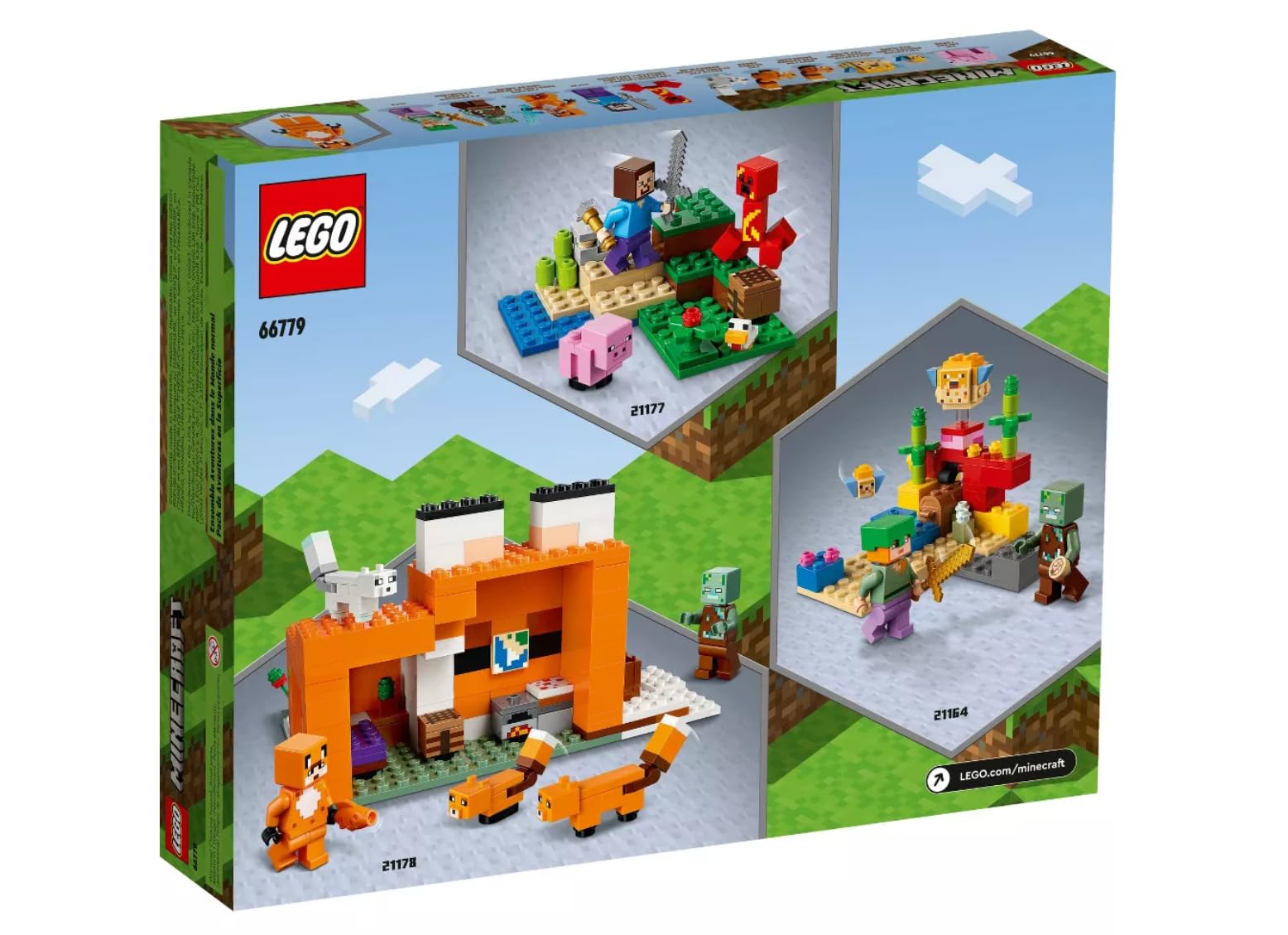 LEGO Minecraft Overworld Adventures 3 in 1 Building Set Pack 66779