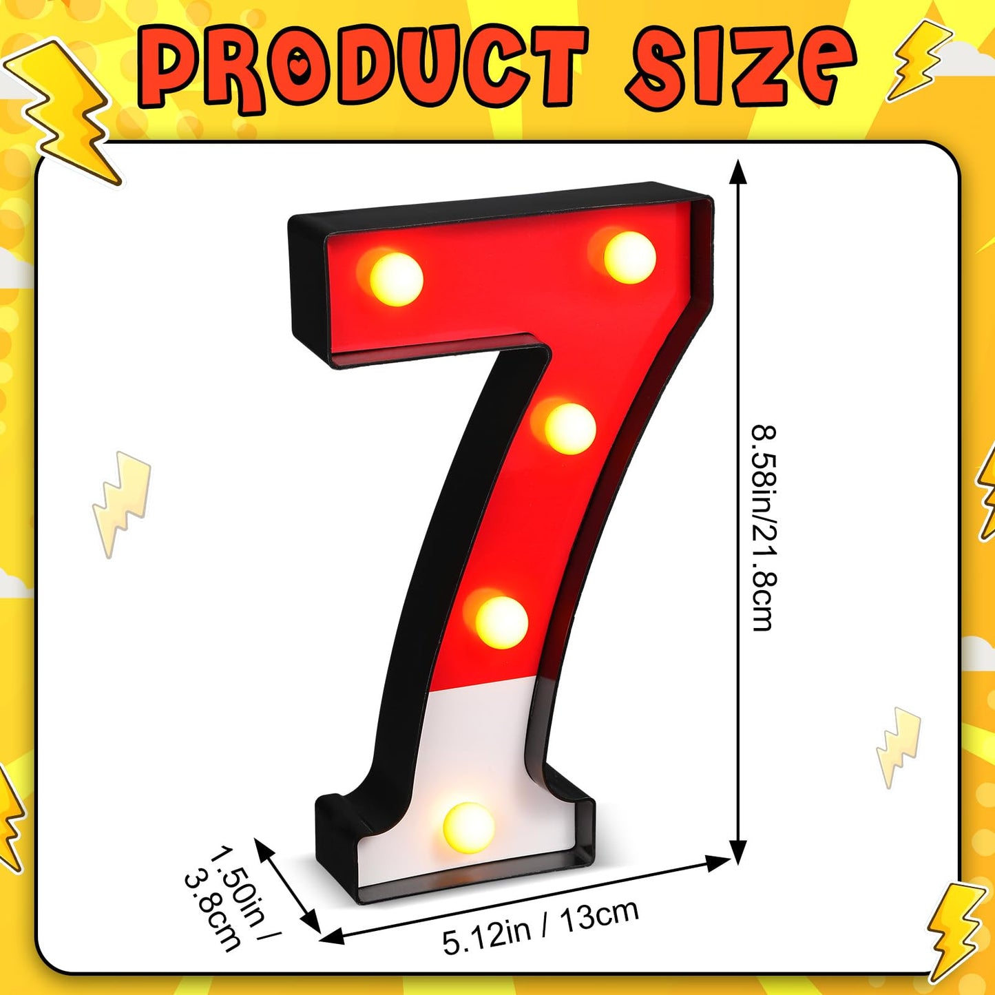 Mudder Red and White Light up Numbers Party Decorations, LED Anime Cartoon Pattern Glowing Numbers, Birthday Table Centerpieces Cartoon Animated