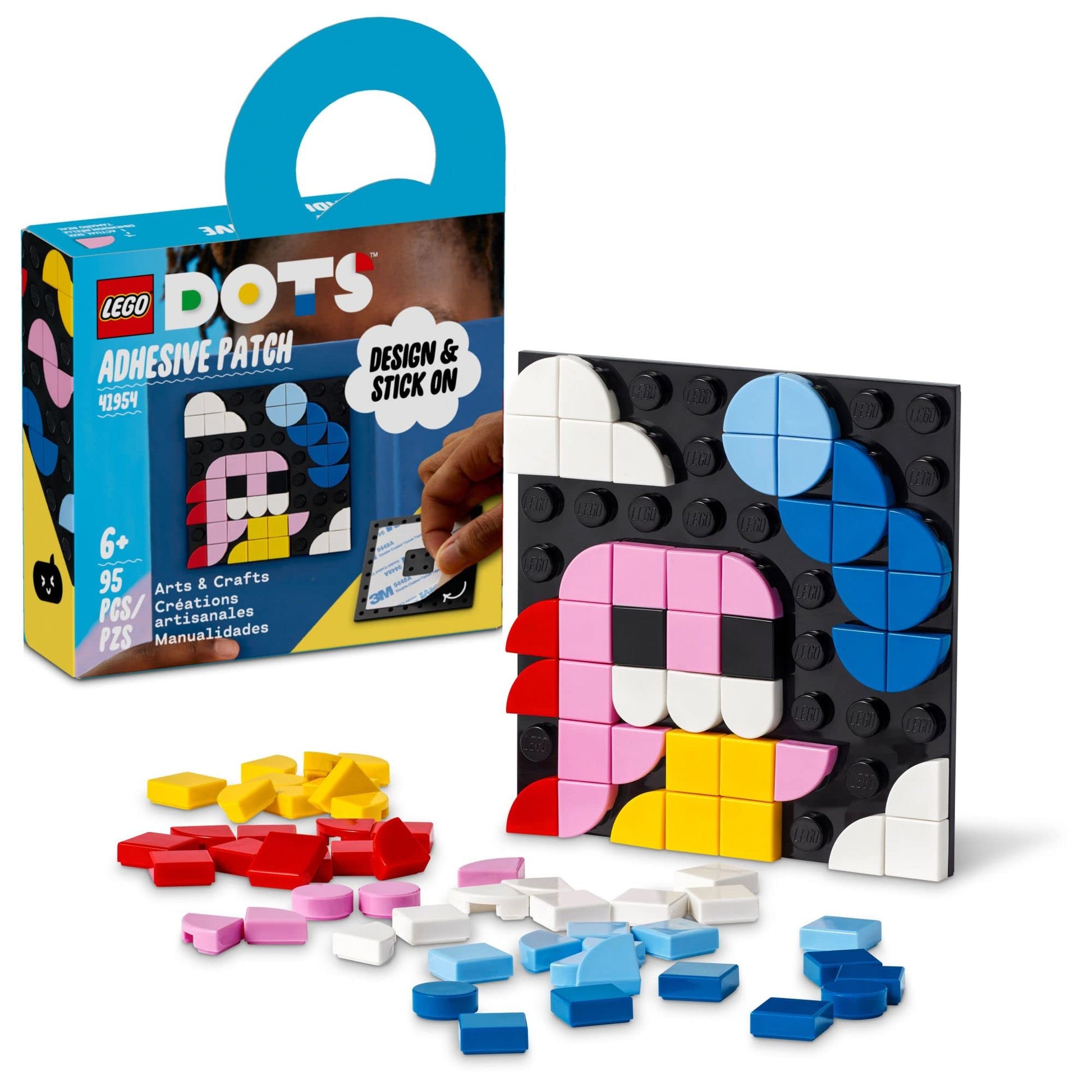 LEGO DOTS Adhesive Patch 41954 DIY Craft Decoration Building Toy Set for Girls, Boys, and Kids Ages 6+; Fun Sticker-Style Kit for Arts-and-Crafts Fans