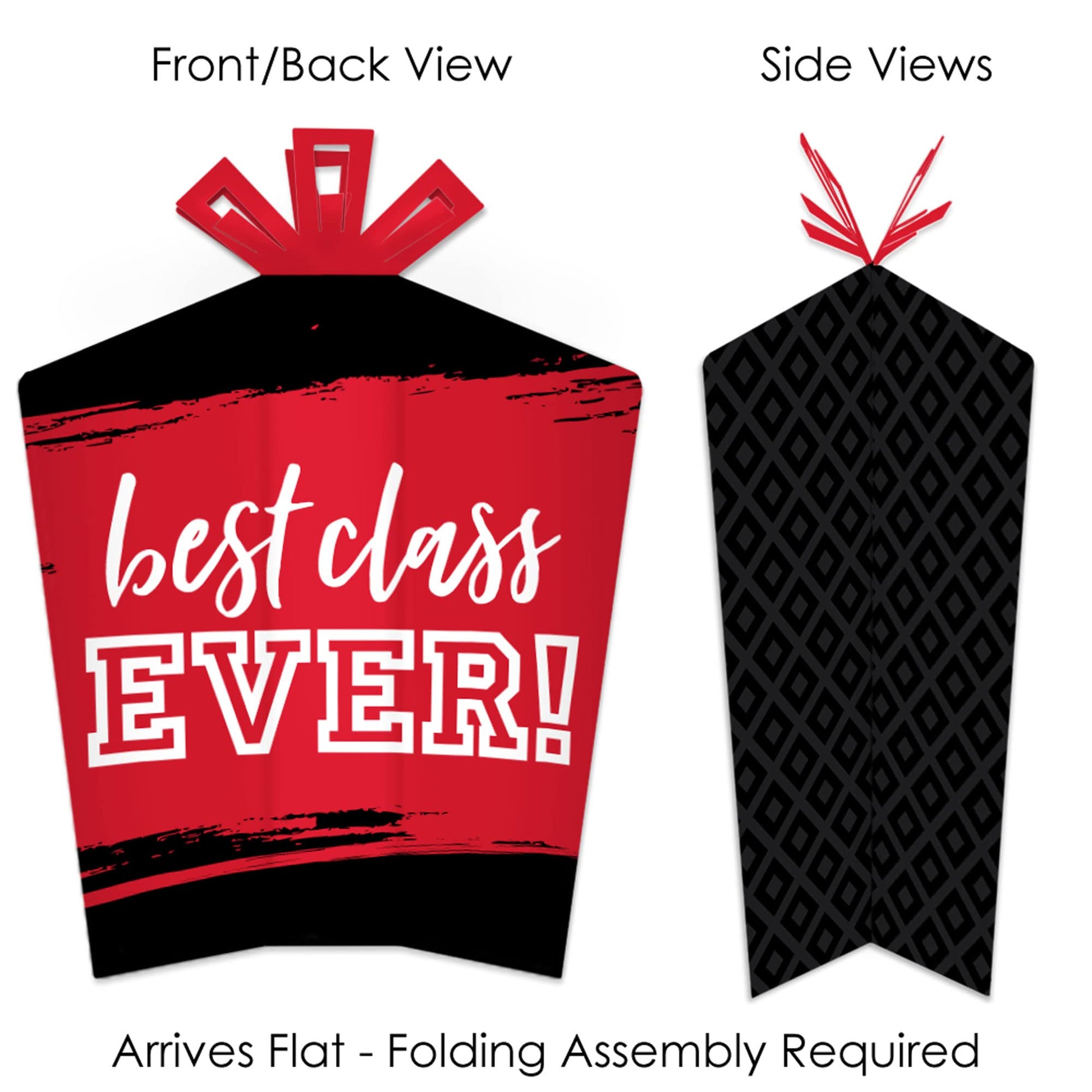 Big Dot of Happiness Reunited Red - Table Decorations - School Class Reunion Party Fold and Flare Centerpieces - 10 Count