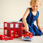 Green Toys Fire Station Playset - 8 Piece Pretend Play, Motor Skills, Language & Communication Kids Role Play Toy. No BPA, phthalates, PVC. Dishwasher
