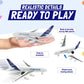 57 PCS Commercial Airport Playset with Airplane Toys, Play Vehicles, Fire Trucks, Police Cars & Figures, and Accessories in Storage Bucket for Kids