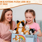Chirpy Chums Classic Cat Family - 14” Mommy Cat Stuffed Animal with 4 Baby Kittens Inside, Zipper Belly Surprise Plush, Ultra-Soft Mommy & Baby Plush