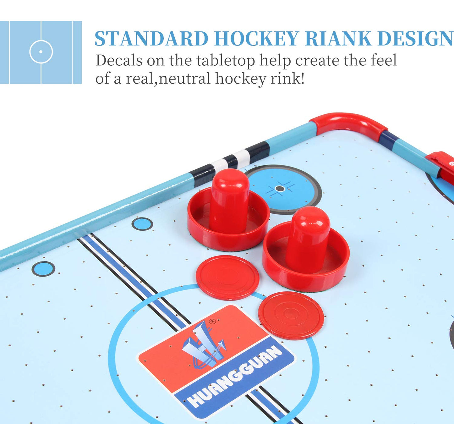TALLO Table Top Air Hockey Table 24 inch, Battery-Operated Mini Air Hockey Table with 2 Pucks and Pushers, Light Weight, Portable Travel-Size, Games