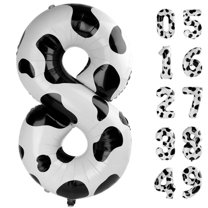 Cow Print Number Balloon Birthday Decorations, 40 inch Number balloon 0-9(Zero-Nine), Cow Balloon for Farm Birthday Party Supplies, Cow Themed