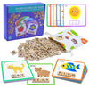 Humerry Spelling Game for Kids Ages 3-8, Word Building & Sight Word Games, Phonics Learning Toy with 100 Wooden Letter Tiles & 30 Double-Sided