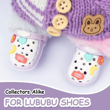 Fashion Doll Shoes for lububu, Cute Accessories for 4-7in Dolls, Purple