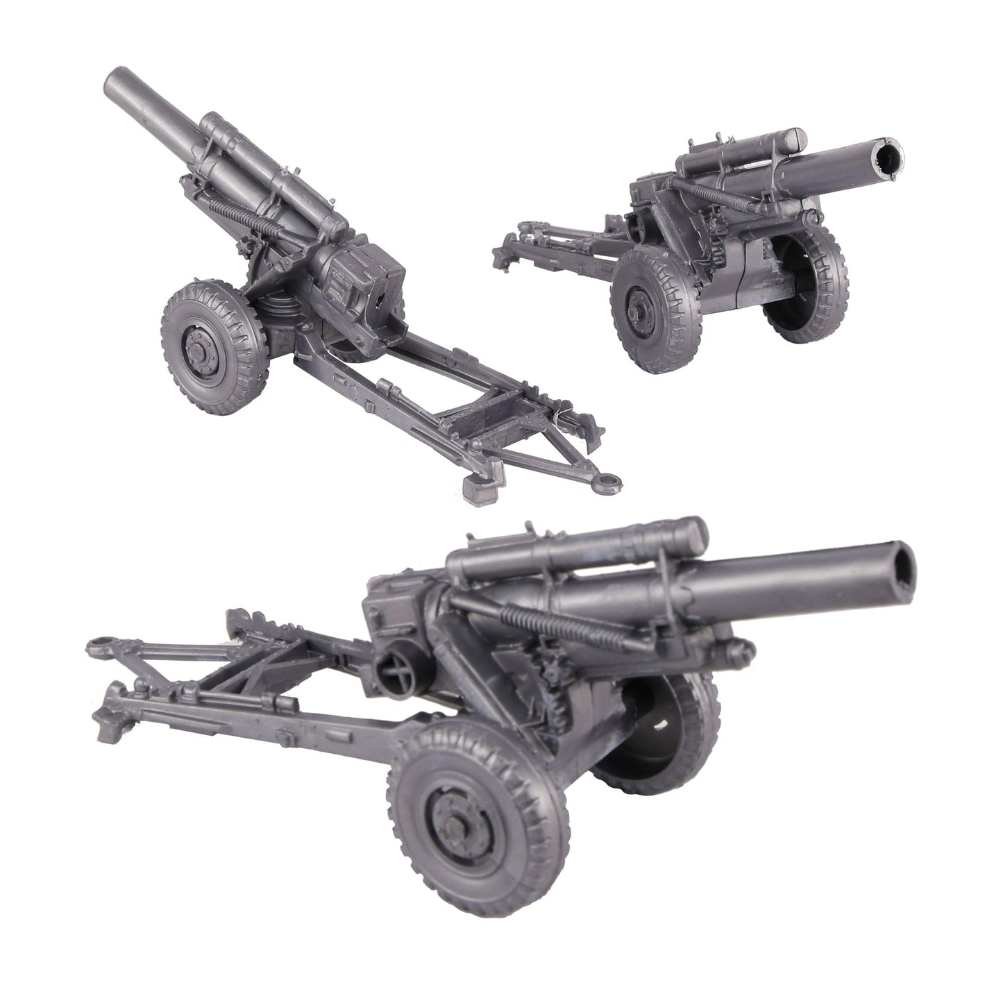 BMC Classic Marx US Military HOWITZERS Silver-Gray 3pc Plastic Army Men Field Artillery
