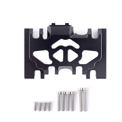 Aluminum Alloy Transmission Case Chassis Protector for 1/10 Traxxas TRX-4 RC Crawler Car, Cobweb Structural Hollowing Dissipate Heat (Black)