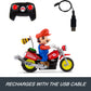 Hot Wheels Mario Wheelie Motocross RC, Remote-Controlled Battery-Powered Vehicle