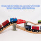 WoodenEdu Wooden Train Sets for Toddlers, 9 Pcs Train Toy Magnetic Sets Fits Brio, Thomas, Melissa and Doug, Kids for Boys Girls 3 4 5 Years Old