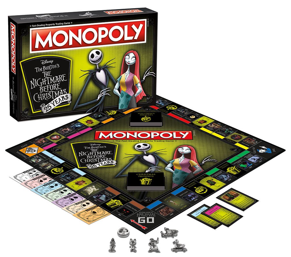 Monopoly Disney Nightmare Before Christmas 25 Years Board Game | 25th Anniversary Collector's Edition | Collectible Monopoly Tokens