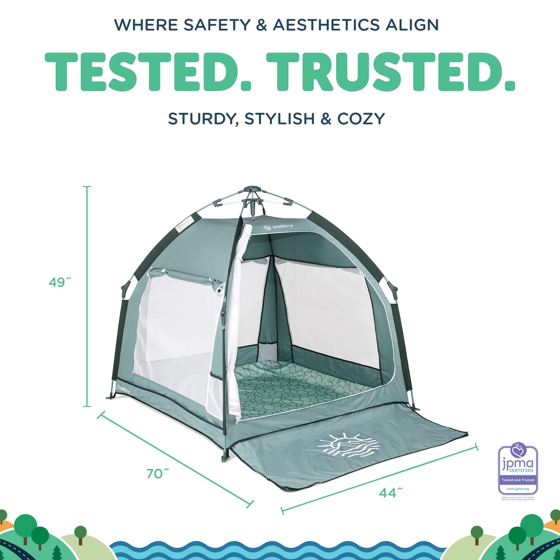 Baby Delight Go with Me Villa Portable Tent and Playard | Kids Tent and Playhouse | Indoor and Outdoor | Green Garden
