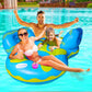Double Pool Floats, Adult Pool Floats, mesh Bottom Pool raft, with Two Handle and Two Big Cup Holder, Great for Chilling in the Pool,Blue.