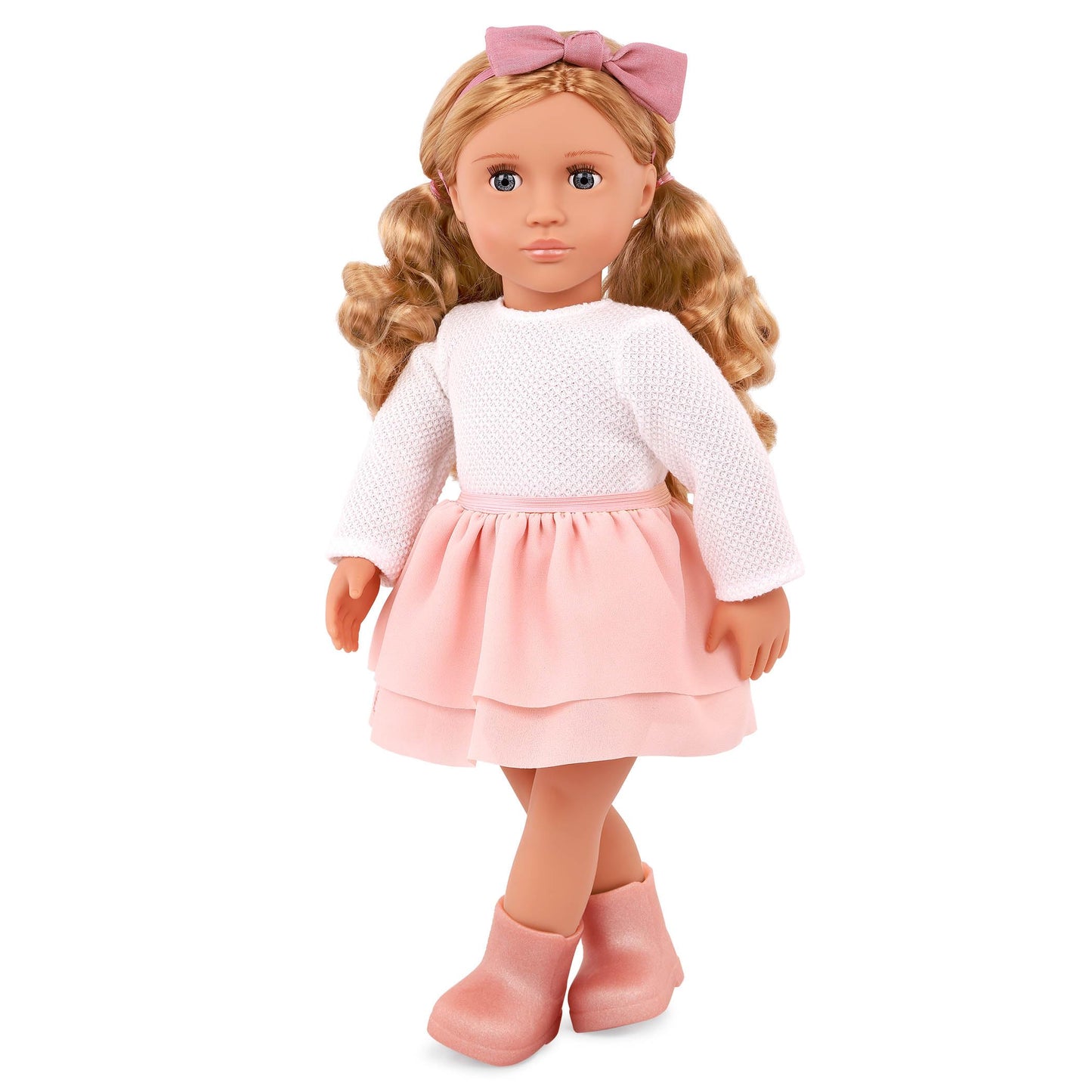 Our Generation Effie 18 Inch Doll, Soft Body, Closed Eyes and Combable Hair, Clothes Set with Ruffle Skirt and Accessories