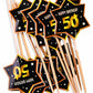 Forum Novelties X81643 50th Birthday Party Picks, Black, Gold, White