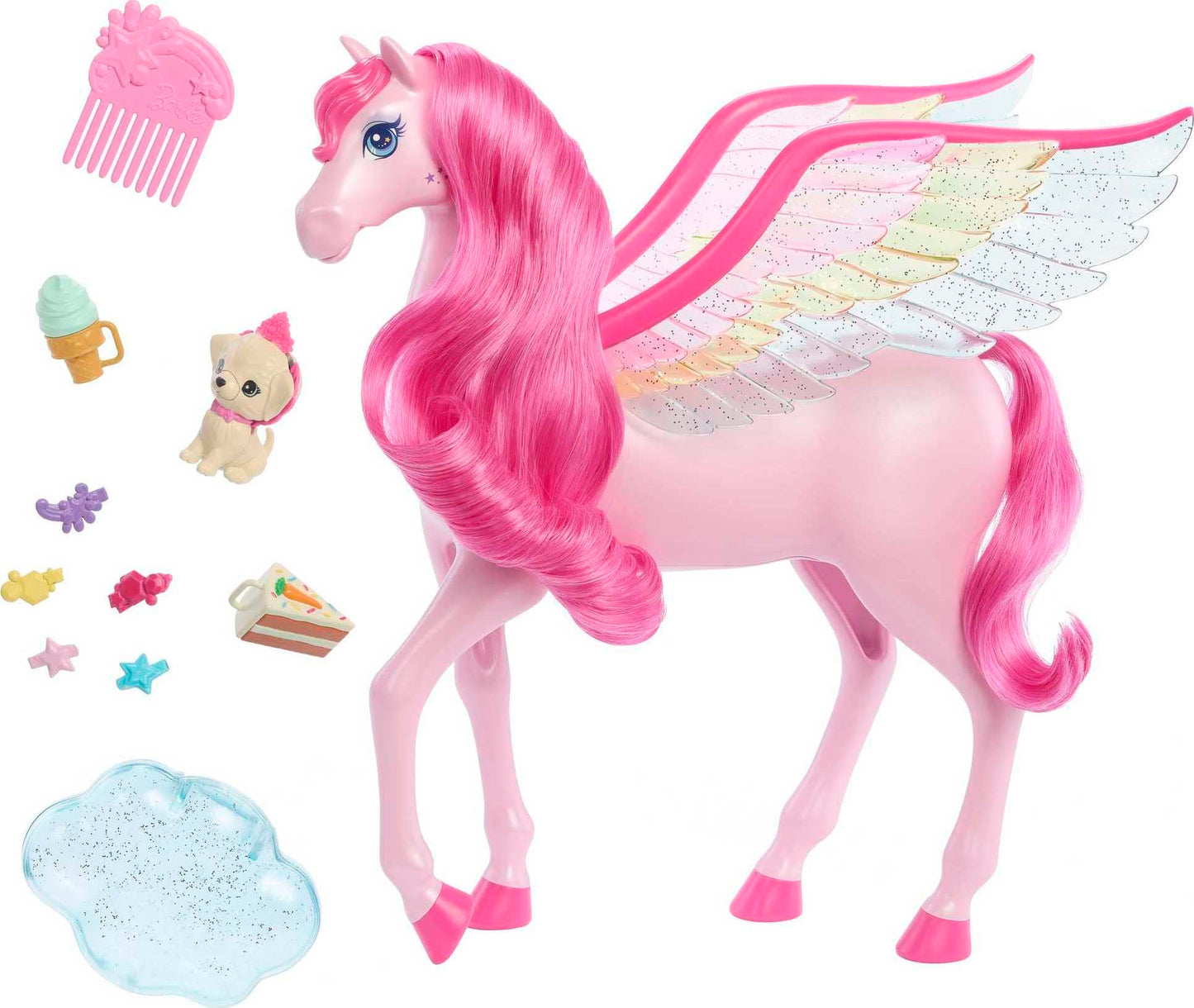 Barbie Mattel Fairytale A Touch of Magic Pink Pegasus with Puppy