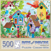 Bits and Pieces - Large 500 Piece Jigsaw Puzzle for Adults - ‘Birdhouse Garden’ by Artist Kathy Bambeck, Completed Puzzle Size: 18" x 24"
