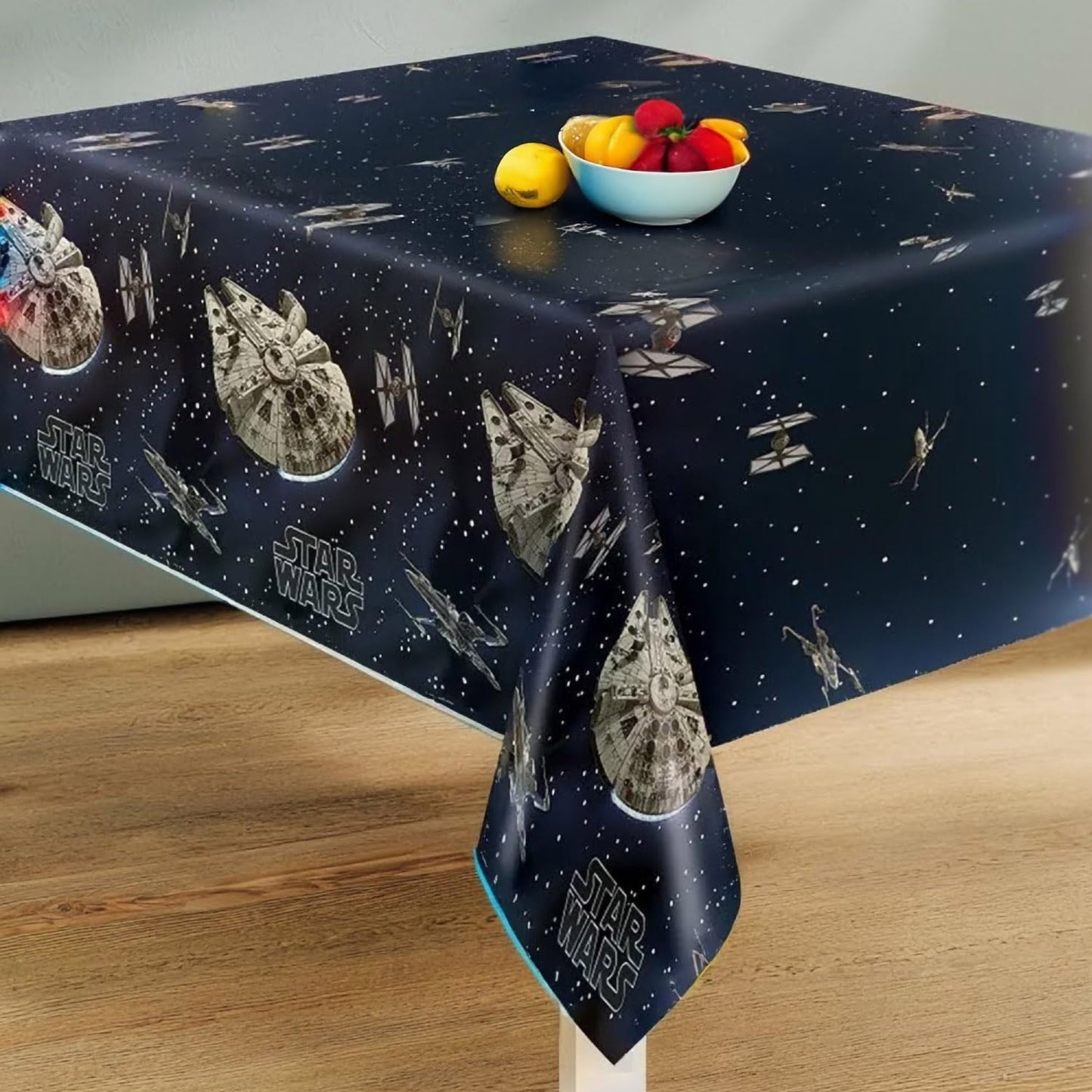 Multicolor Plastic Star Wars Classic Rectangular Table Cover (54" x 84") 1 Count - Iconic & Eco-Friendly Material, Perfect for Every Galactic