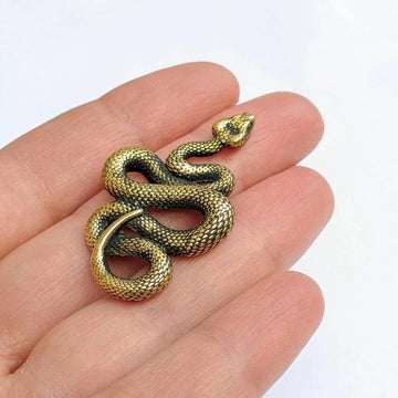 Aorvoras Miniature Snake Figurine, Brass Snake Figurines, Retro Snake Statue Ornament, Dollhouse Miniature Snake, Mini Micro Garden Landscaping