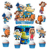 25pcs Dog Cartoon Man Cake Decorations with 1pcs Cake Topper, 24pcs Cupcake Toppers for The Dog Birthday Party Supplies