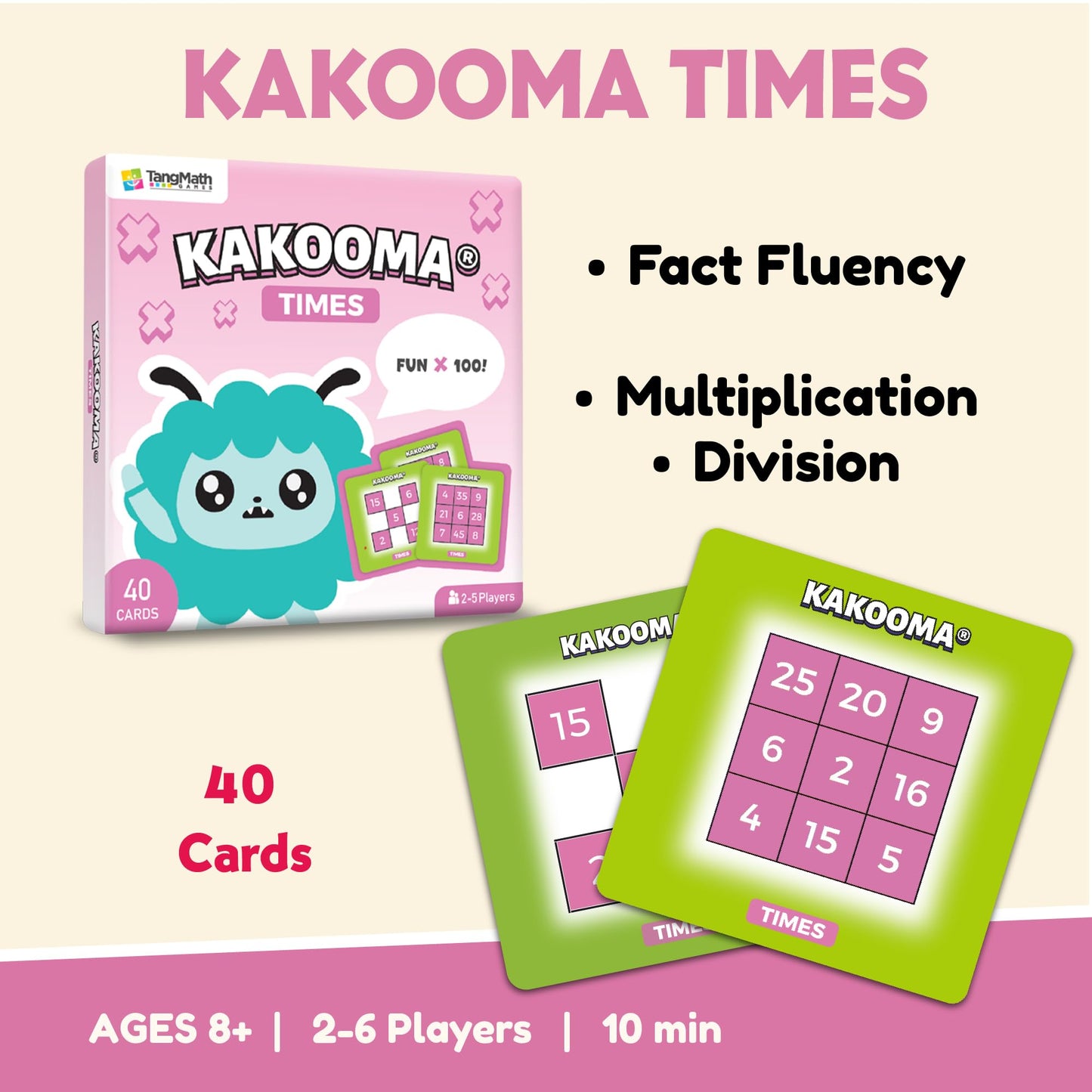Kakooma Times - Multiplication & Division Puzzle Game - Boost Fact Fluency & Accuracy - Grades 3-6 Math Fun