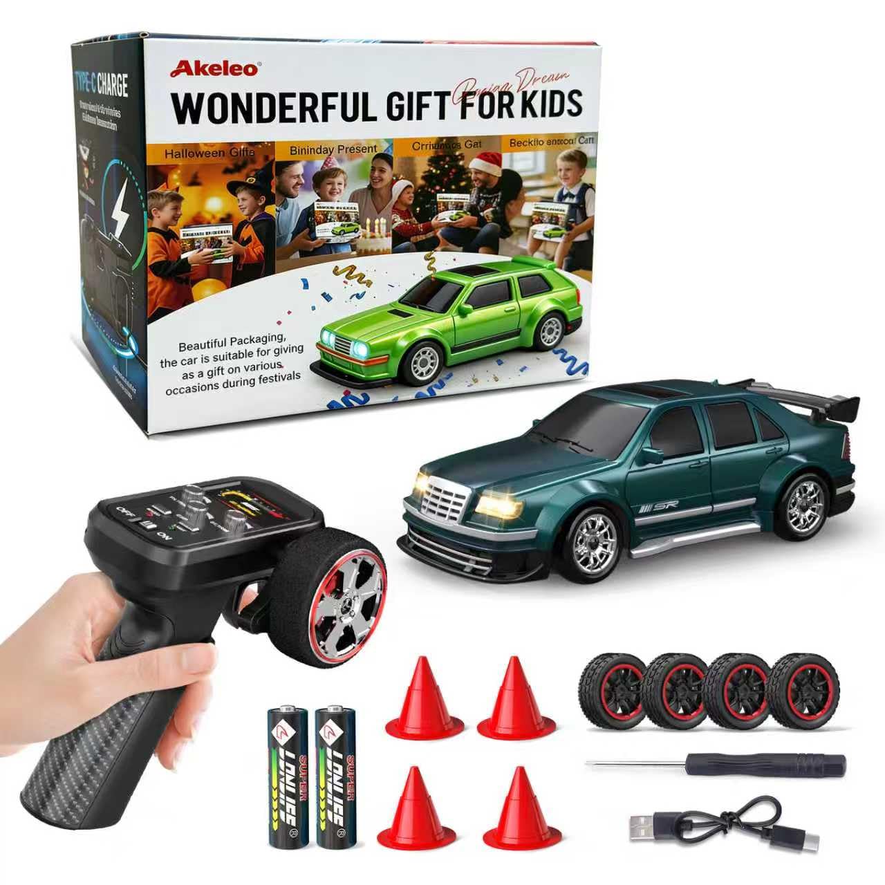 SkyNexus Mini RC Drift Car 1/43 with Gyroscope, 4WD Full Proportional RC Car, 2.4GHZ Hobby Grade Remote Control Cars, RTR Model Vehicle, 20+KM/H High