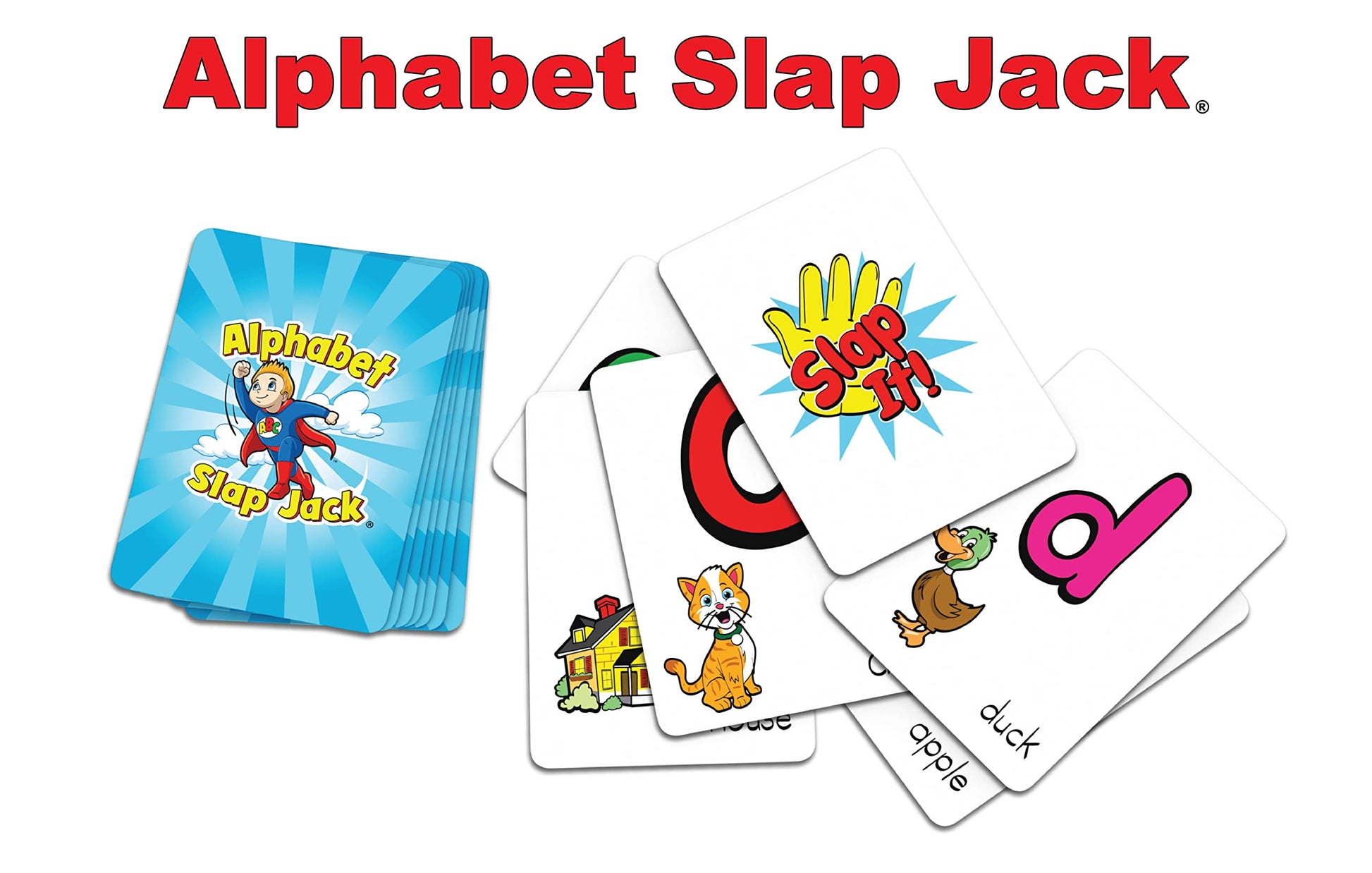 Alphabet Slap Jack® | Play 4 Alphabet Games Including Alphabet Go Fish, Slapjack, ABC Letter Matching or Flash Cards | Learn Upper & Lowercase Letters