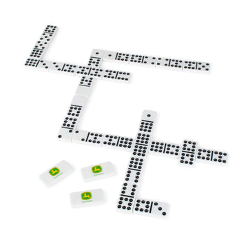 John Deere Dominoes - Double 9 Dominoes Set with John Deere Collector’s Tin - Collectible John Deere Toys - Family Games and Dominos for Kids Ages 8