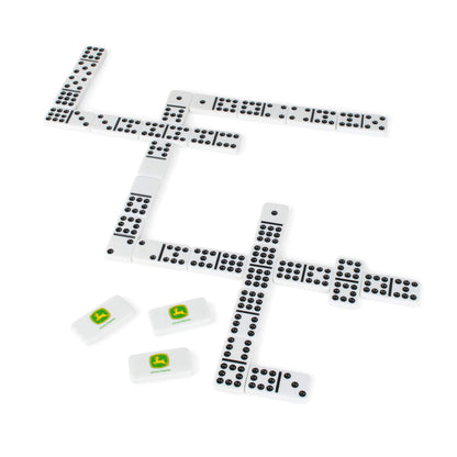 John Deere Dominoes - Double 9 Dominoes Set with John Deere Collector’s Tin - Collectible John Deere Toys - Family Games and Dominos for Kids Ages 8