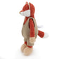 JamieCare 12" Cute and Cuddly Red Fox Stuffed Animal in Trendy Knit Overalls,Made with Premium Materials, Hypoallergenic,Warming Gift for Birthdays
