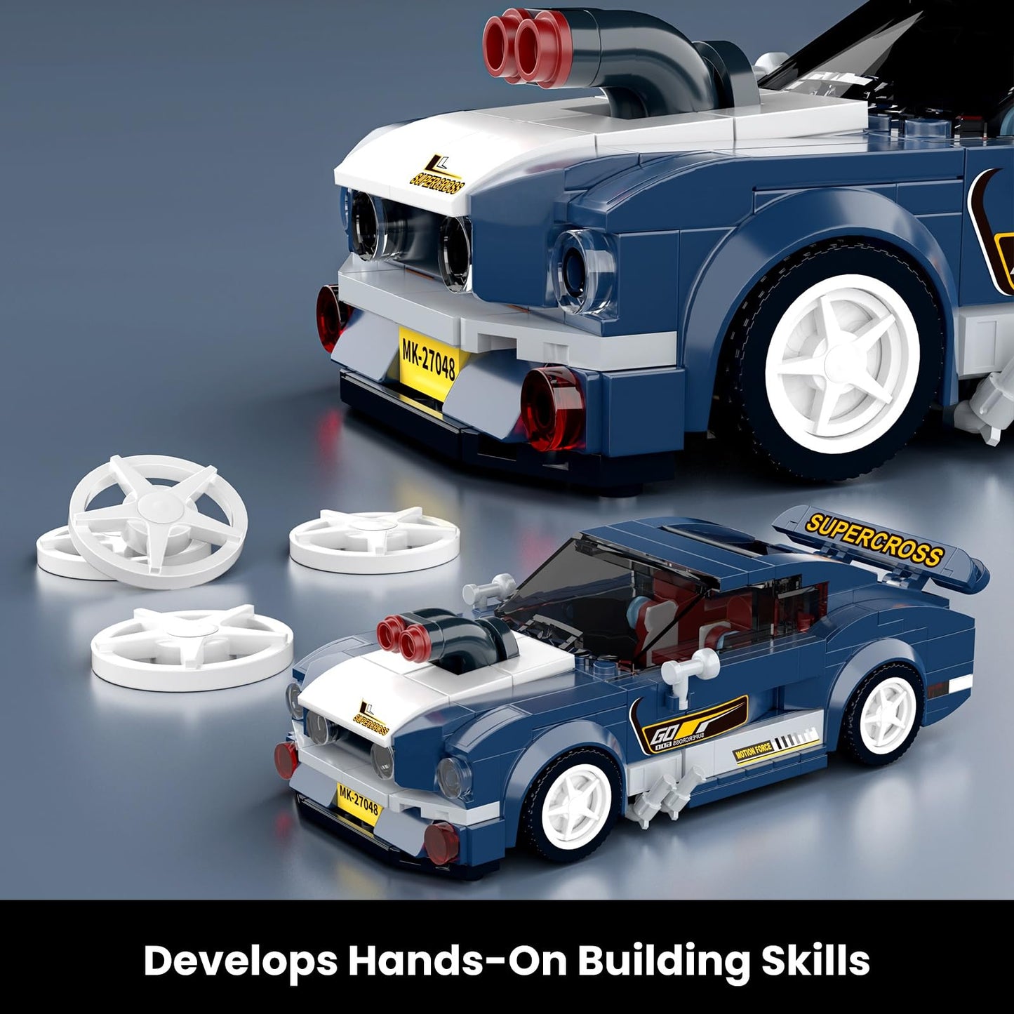 Mould King 1967 Classic Sports Car Building Kits, MOC Racing Car Toys Model, Vehicle Blocks Set Suitable for Boys to Build, House Decoration Gifts