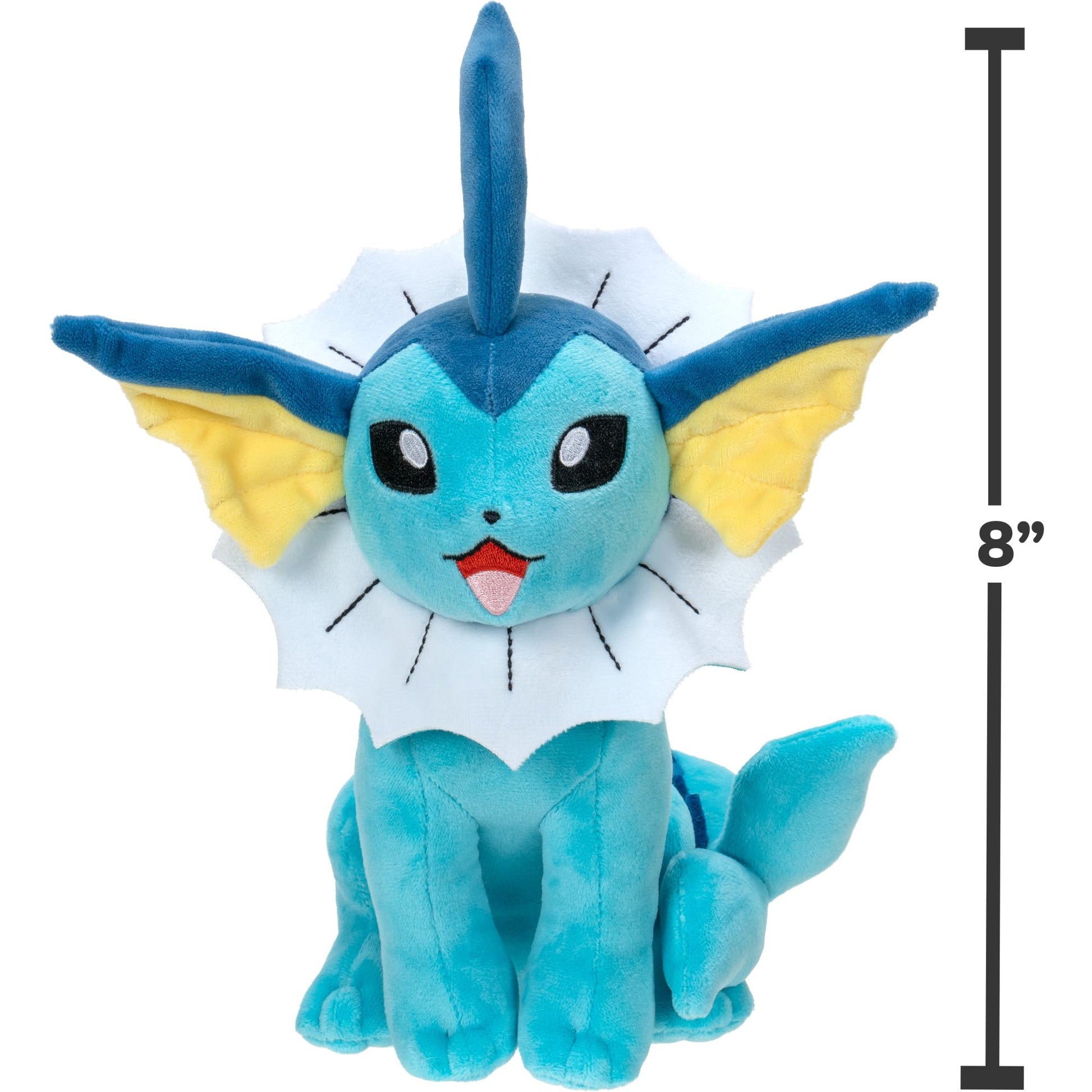 Pokémon Vaporeon 8" Plush - Officially Licensed - Eevee Evolution Figure - Authentic Soft Stuffed Animal Toy - Gift for Kids, Boys, Girls - 2+