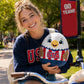 Qodwnep Cute Patriotic Eagle Plush Pillow, Patriotic Bald Eagle Stuffed Animal with American Flag Shirt, Soft Round Pillow Sports Fans and USA Room
