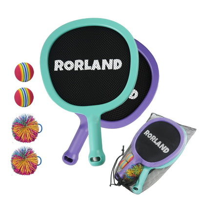 RORLAND Racquet Paddle Bouncy Ball Play Set for Kids Adults Family Activities Rackets, Indoor Outdoor Play Games,Children’s Pool Beach Sport