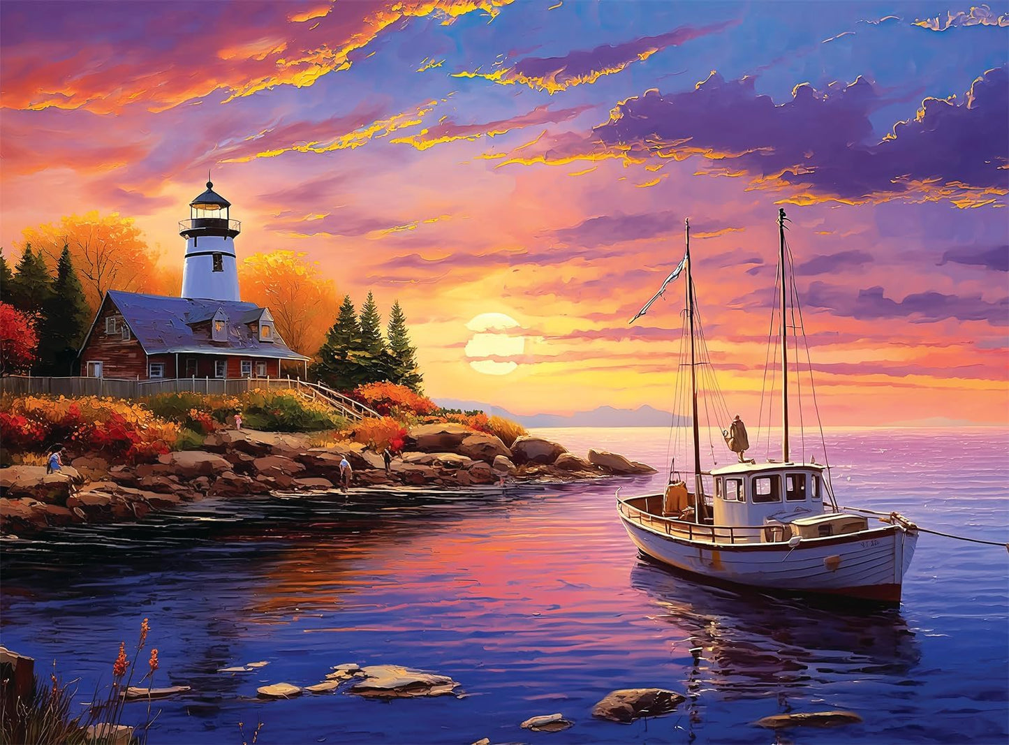 Buffalo Games - Imagine It - Marina at Sunset - 1000 Piece Jigsaw Puzzle for Adults -Challenging Puzzle Perfect for Game Nights - Finished Size is