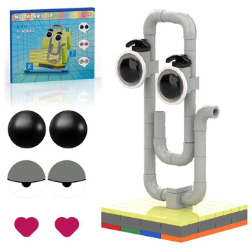 aphpaio Clippy Office Assistant Building Blocks Compatible with Cute Vintage Office Clippy Model Toy Building Set, Funny Birthday White Elephant Gifts
