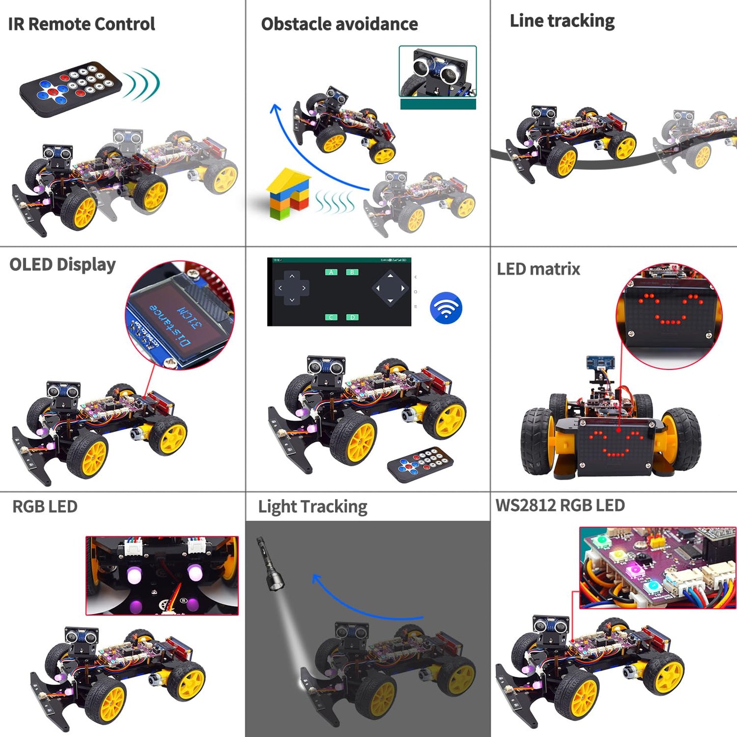 Adeept Smart Robot Car Kit for Arduino IDE, STEM Educational DIY Robotics