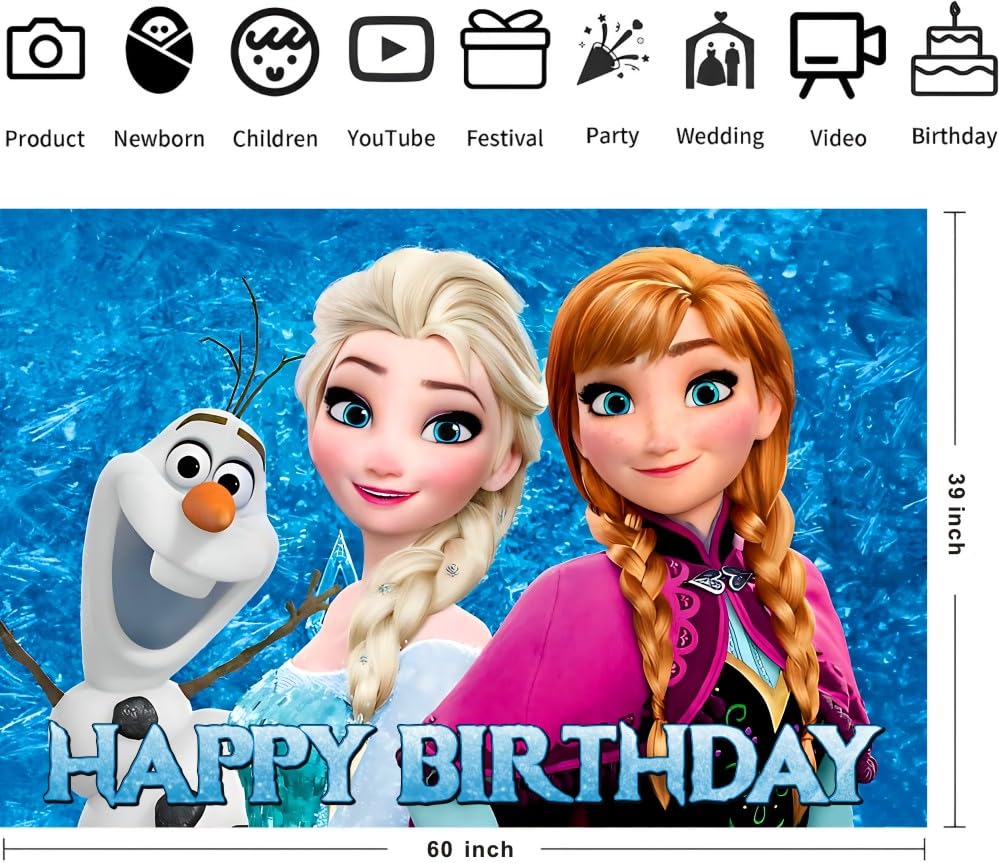 Winter Wall Decor Backdrop for Kids Birthday Decorations, Winter Banner for Birthday Party Supplies (5x3ft)