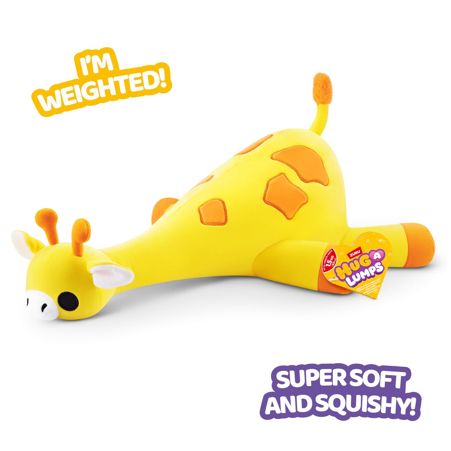 Hug-A-Lumps Giraffe Gigi by ZURU, Medium, 3.3 lbs, Cuddly Squishy Weighted Plush, Sleeping Pillow Plush, Stuffed Animal (Giraffe)