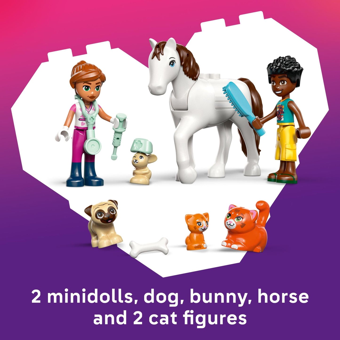 LEGO Friends Animal Vet Clinic Building Toy - Playset for Preschool Girls & Boys, Ages 4+ - Gift for Birthdays - W/Valeria & Zac Minidolls, 5 Toy