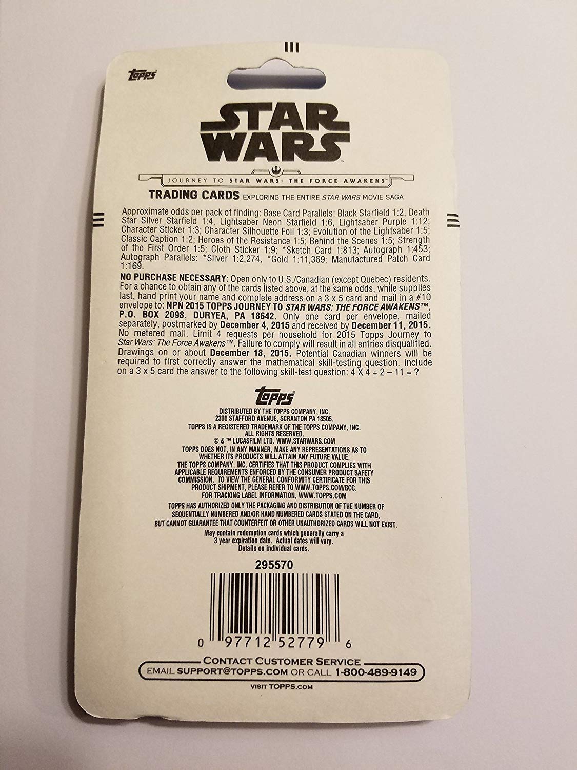 Star Wars The Force Awakens trading cards Topps 2015 2 packs