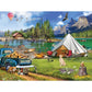 Bits and Pieces - Large 300 Piece Jigsaw Puzzle for Adults - Lakeside Camping - Nature Rustic Jigsaw Puzzle by Ali Innis, Completed Puzzle Size: 18" x