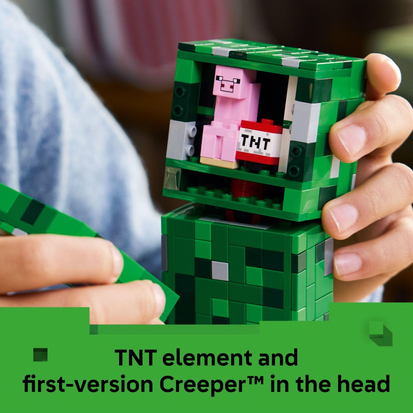 LEGO Minecraft The Creeper Kids Building Toy - Minecraft Toy for Boys & Girls, Ages 10+ - Room Decor for Gamers w/ 1st Version Creeper Minifigure