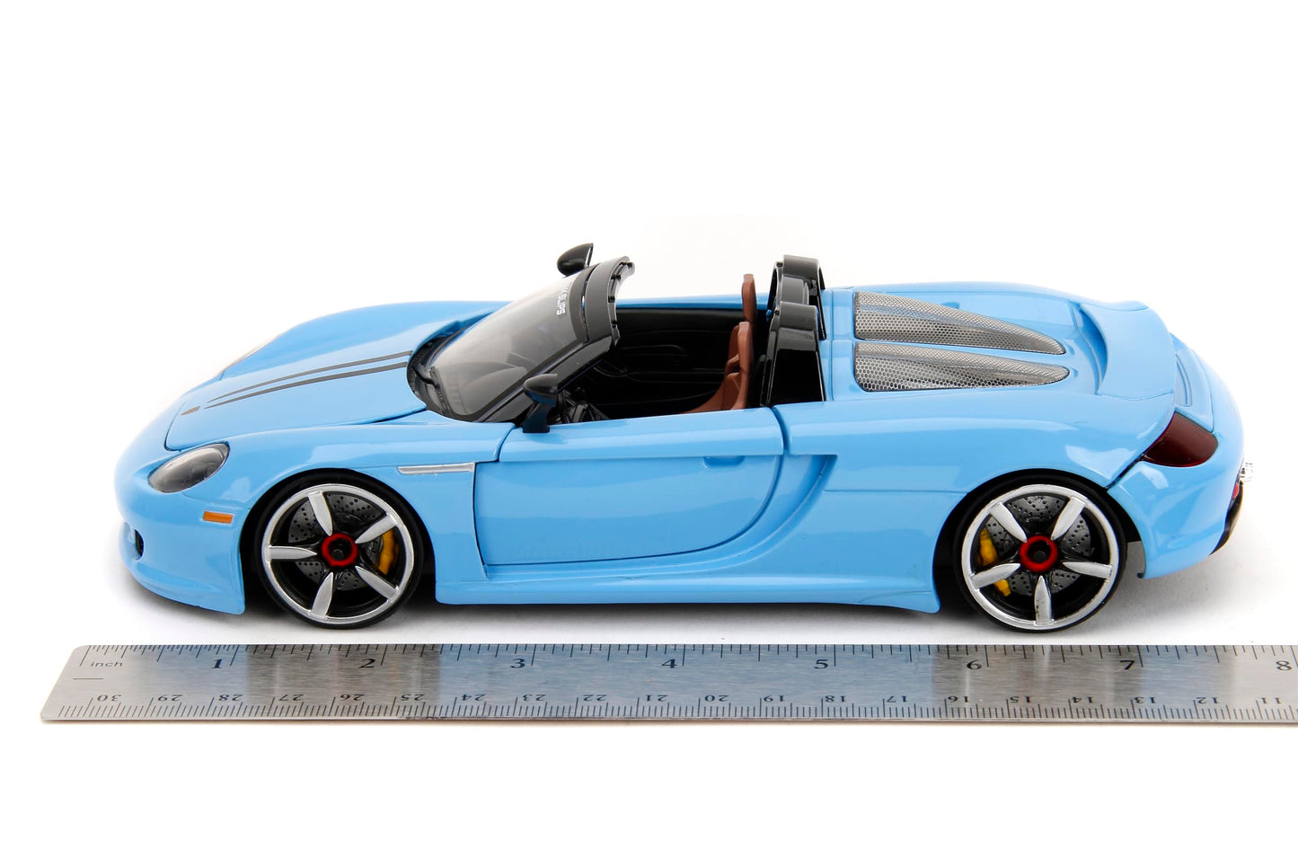 Pink Slips 1:24 W6 Porsche Carrera GT Die-Cast Car, Toys for Kids and Adults(Light Blue)