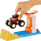 Hot Wheels Monster Trucks Launch & Bash Playset with Launcher, 4 Crushed Cars, 1 1:64 Scale Monster Truck, Landing Zone for Stunting, Crashing Action